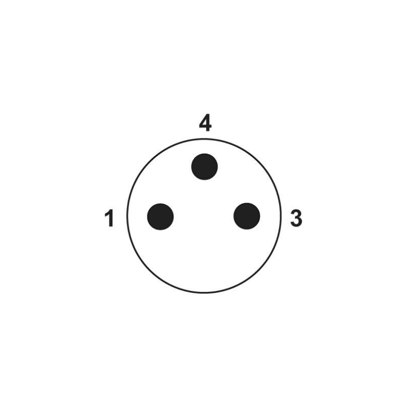 M8 3pins A code male moldable connector with shielded,brass with nickel plated screw